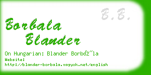borbala blander business card